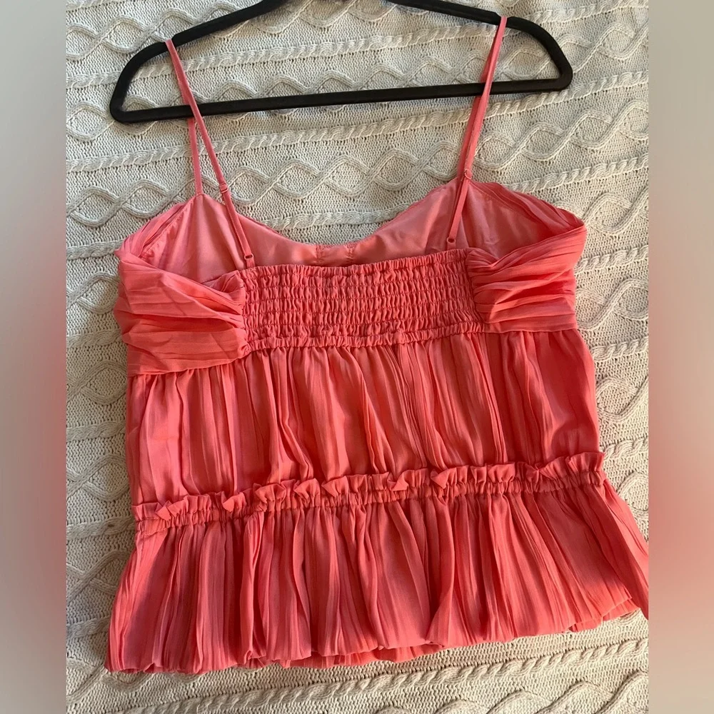 New! Steve Madden Solange Ruched Peplum Camisole Peach Romance True to Size - Picture 11 of 15